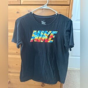 Nike Black Tee with Multi Colored Text